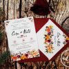 Invitatie nunta Derya - flori marsala