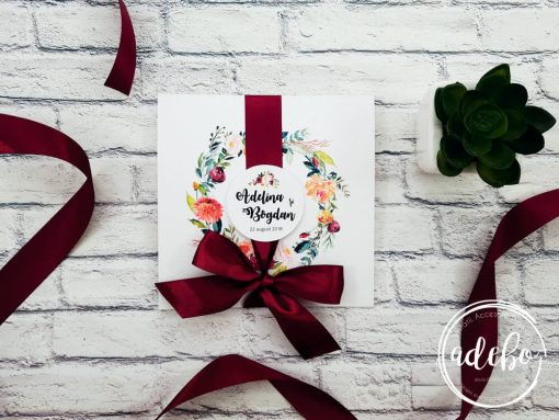 Invitatie nunta Flora - marsala