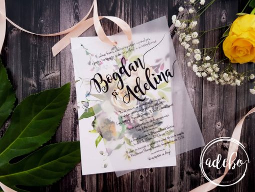 Invitatie nunta Lena - foaie translucida