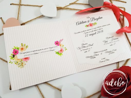 Invitatie nunta Sibel - invitatii cu tematica florala