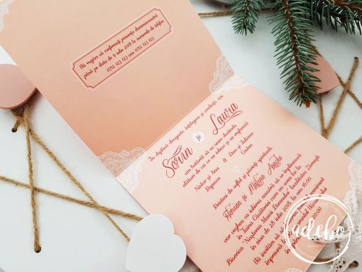 Invitatie nunta dantela