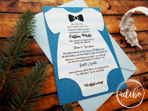 Invitatii botez Body Baietel