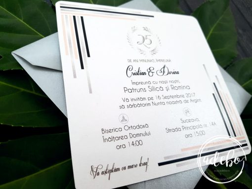 Invitatii nunta argint