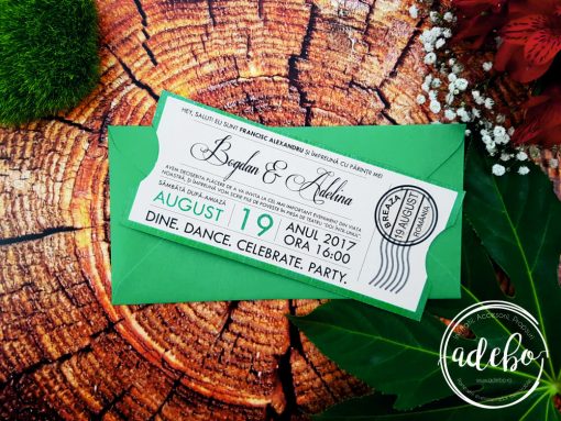 Invitatii nunta bilet teatru