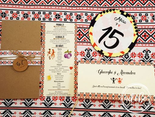 Invitatii nunta cu motive traditionale romanesti