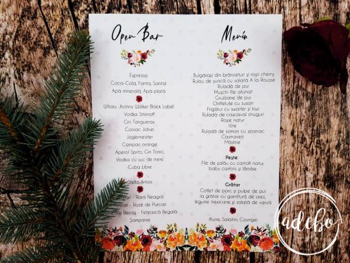 Meniu nunta Derya - buline flori