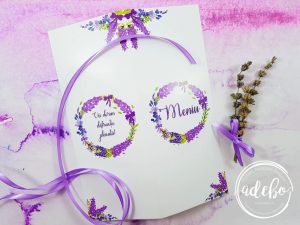 Meniu nunta personalizat Lavanda