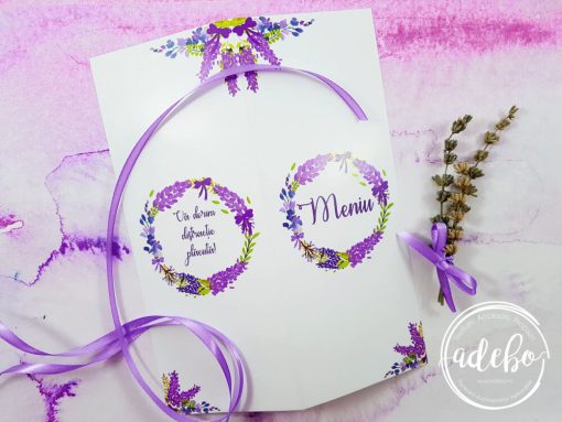 Meniu nunta personalizat Lavanda