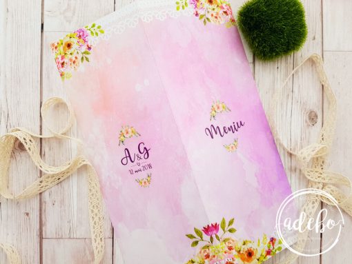 Meniu nunta roz pudra - Pembe