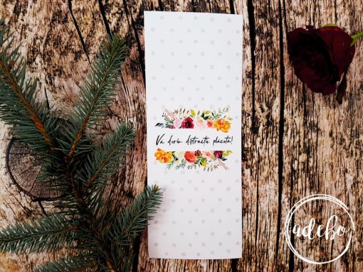 Meniuri nunta cu flori si buline - Derya