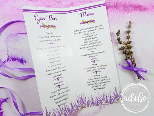 Meniuri nunta tema Lavanda