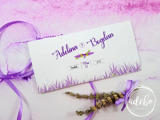 Plicuri bani nunta - tema Lavanda