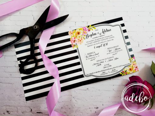 invitatie nunta - Minola - black and white