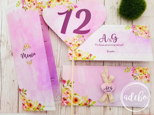 pachet accesorii nunta - Pembe