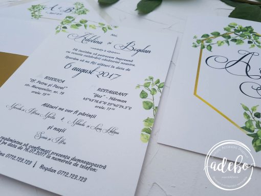 Invitatie nunta Greenery 2