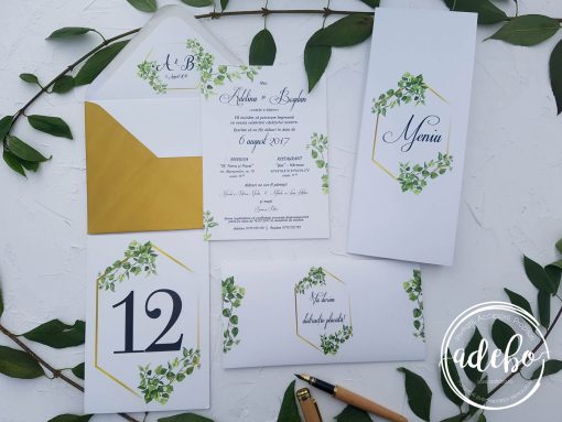Invitatie nunta Greenery 3