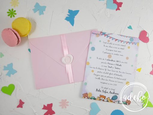 Invitatie botez fetite - Watercolor 2