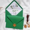 Invitatie nunta Greenery cu plic verde 1
