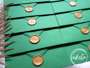 Invitatie nunta Greenery cu plic verde 3