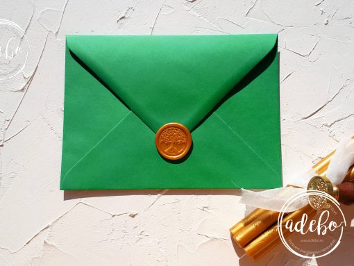 Invitatie nunta Greenery cu plic verde 6