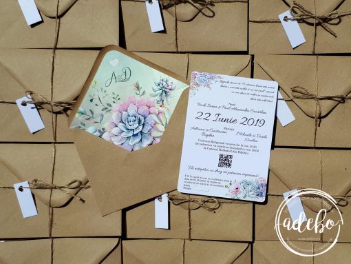 Invitatie nunta Plante Suculente 1