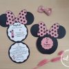 Invitatie botez Minnie Mouse - roz deschis