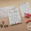 Invitatie nunta Bujori Watercolor