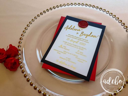 Invitatie nunta Luxury Red