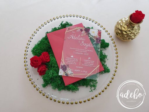 Alternative view of Invitatii nunta plexiglas - Marsala Gold