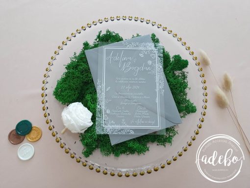 Alternative view of Invitatii nunta plexiglas - White Gray