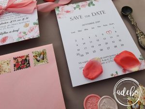 Alternative view of Invitatie nunta Bujori Roz