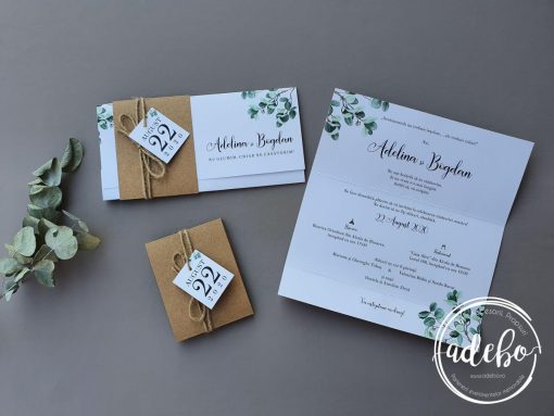 Alternative view of Invitatie nunta Kraft Eucalypt