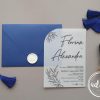 Invitatie nunta Vellum Blue