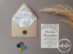 Invitatie nunta carton reciclat