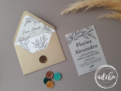 Invitatie nunta carton translucid