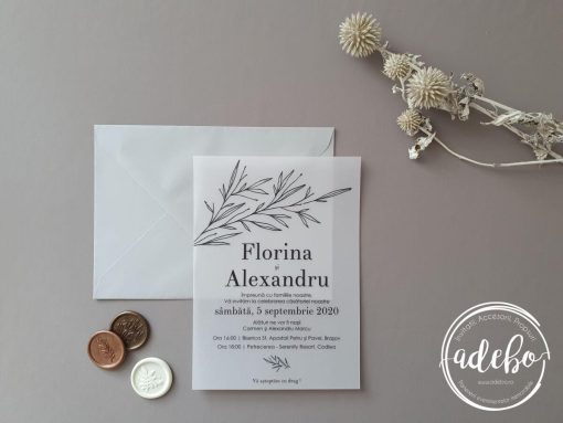 Invitatie nunta carton vellum