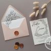 Invitatie nunta cu plic sampanie