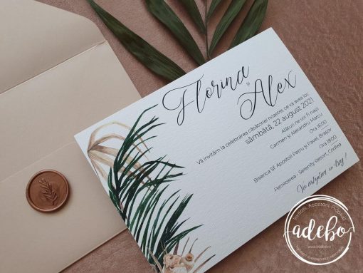 Alternative view of Invitatie nunta Areca Palm Nude