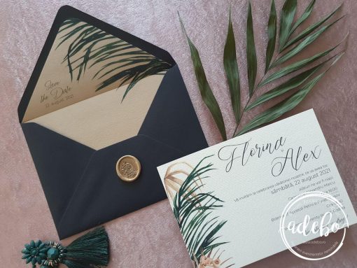 Alternative view of Invitatie nunta Areca Palm Black