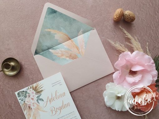 Alternative view of Invitatie nunta Pampas Grass