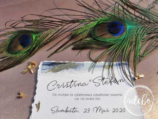 Alternative view of Invitatie nunta Waves Gold