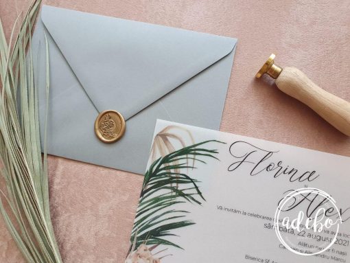 Alternative view of Invitatie nunta Areca Palm Grey