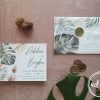 Invitatie nunta Watercolor Monstera