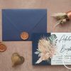 Invitatie nunta Palm & Navy Blue