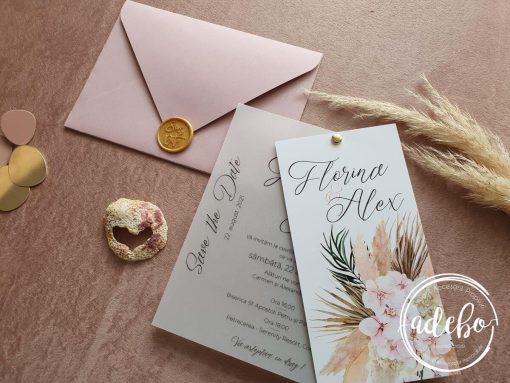 Alternative view of Invitatie nunta Pampas & Orchid