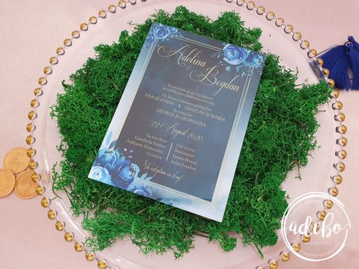 Alternative view of Invitatii nunta plexiglas - Blue and Gold