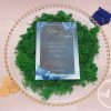 Invitatii nunta plexiglas - Blue and Gold