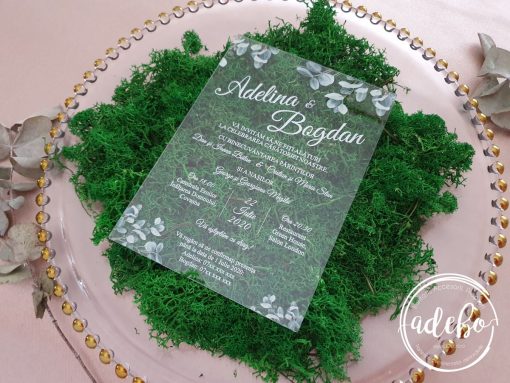 Alternative view of Invitatii nunta plexiglas - Eucalipt