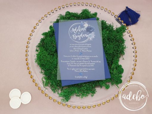 Alternative view of Invitatii nunta plexiglas - Navy Blue