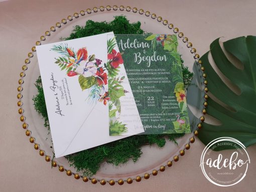 Alternative view of Invitatii nunta plexiglas - Tropical